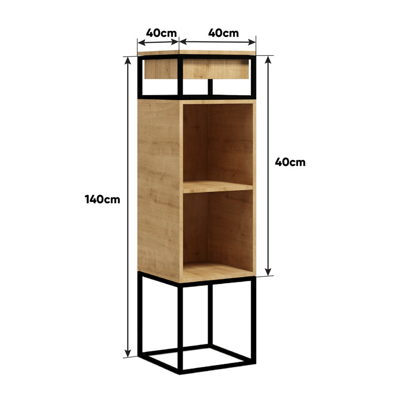 Harlii 140 cm H x 40 cm W Steel Cube Bookcase