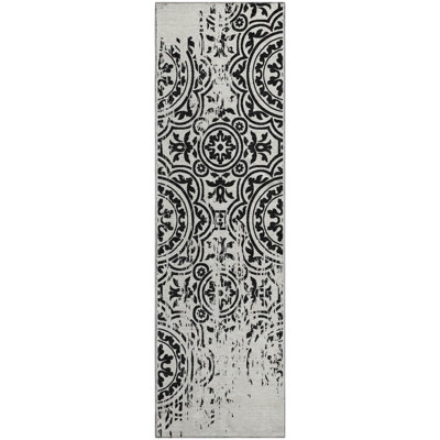 Premium Machine Washable Prisco Black Rug