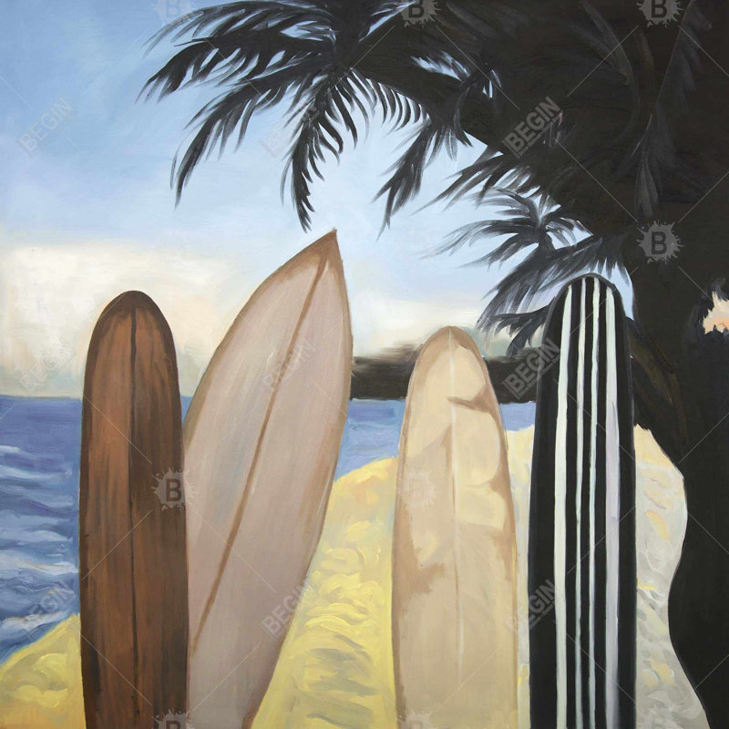 Surfboards - 20"x20" Throw pillow - Poly twill - Print on demand, Polyester/Polyfill