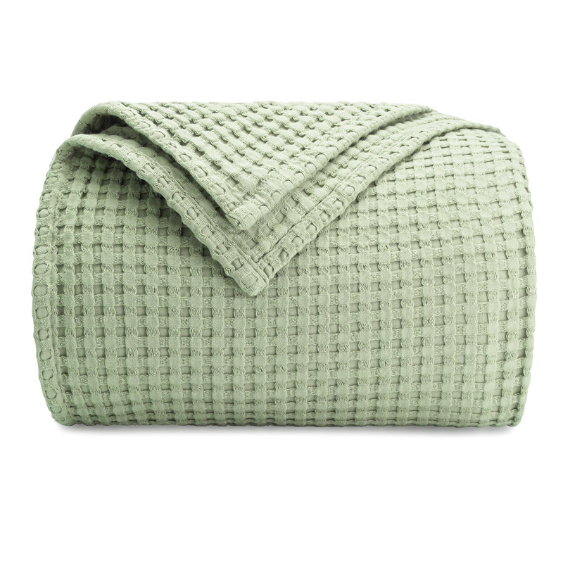 Waffle Weave Throw Blanket, Twin, Sage