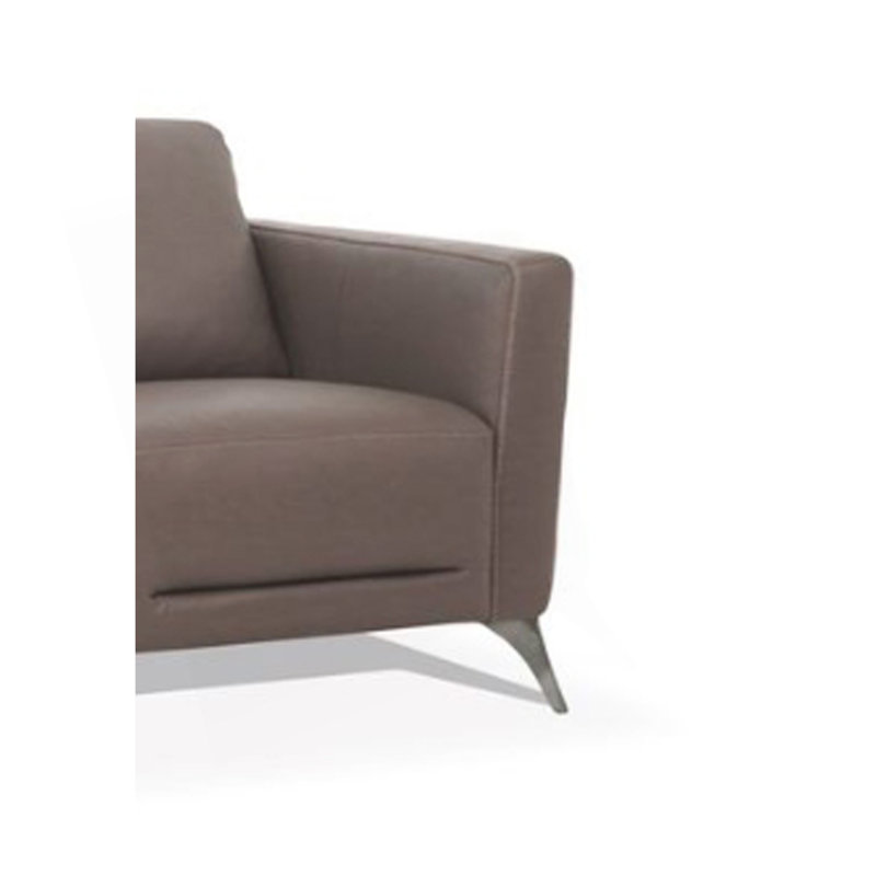 Causeuse en cuir taupe de Malaga (assemblée)