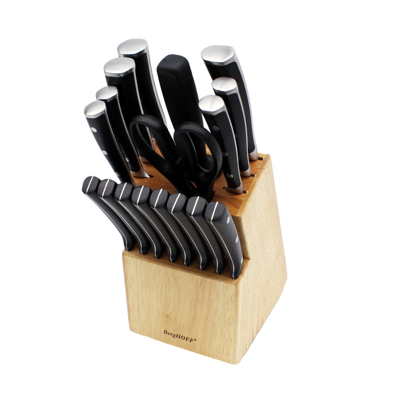 Essentials 18-Piece Stainless Steel Triple Riveted Knife Block Set