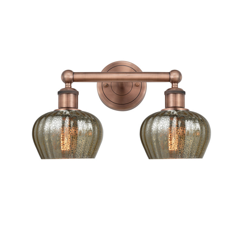 Éclairage pour meuble-lavabo à 2 lumières, Cuivre antique, Mercurisé