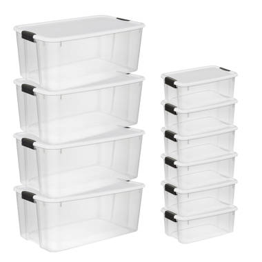 Sterilite 18 Quart Clear Plastic Storage Bin with Latch Lid, (12 Pack)