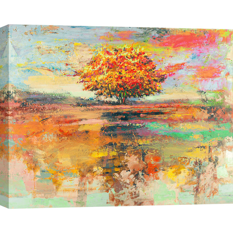 3LR6258 Summer Tree by Luigi Florio - Wrapped Canvas Painting, 70cm H x 100cm W x 4cm D