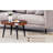 Large Round Coffee Table With - 23.6" Diameter, Texture, Walnut Color, Black Metal Leg, Water , Adjustable Feet For Smooth Surface Texture 23.6 Inches, , Water-, Even