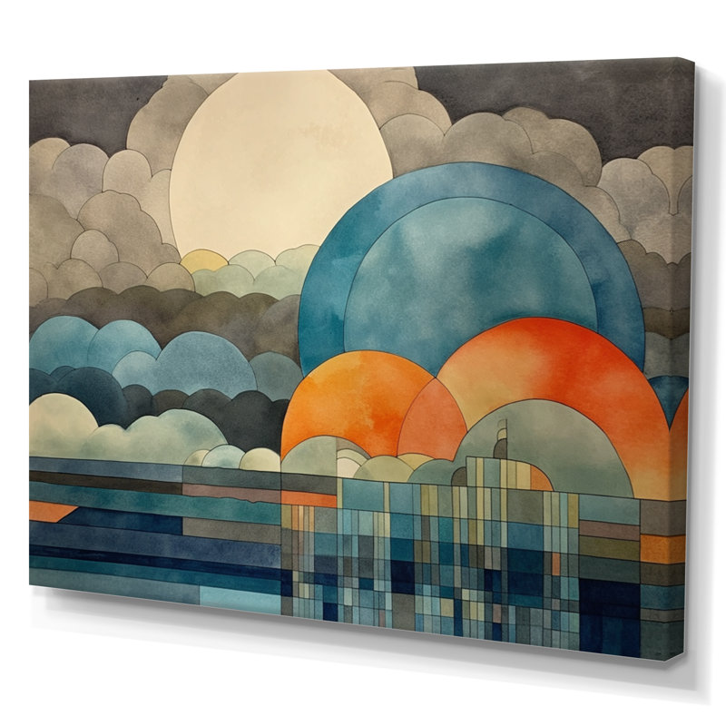 Nuage géant sur toile, H 30 po x l 40 po x P 1,5 po, Toile tendue