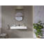 Lavabo de salle de bain mural en résine de pierre 47,2 po - Lavabo vasque rectangulaire blanc mat pour salle de bain moderne