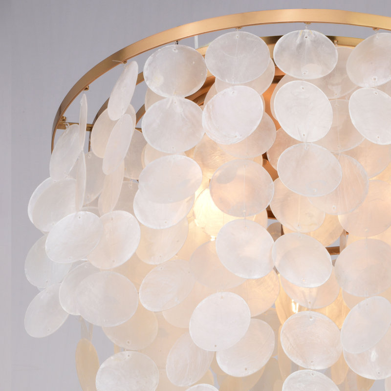 Icarus Unique/Statement Tiered Flush Mount, Natural Brass, 3 Lights, 13.5" H x 16" W x 16" D