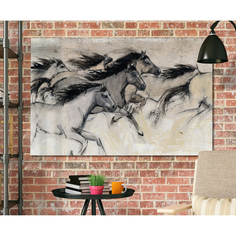 «Horses in Motion I», reproduction, H 24 po x l 36 po x 1,5 po, Toile tendue