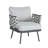 Kris Outdoor Woven Rope Lounge Chairs With Steel Frame & Cushions-724340678
