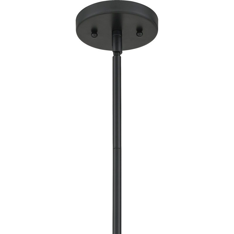 Luminaire suspendu à 1 lumière Gardiner, Clear Glass, Noir mat