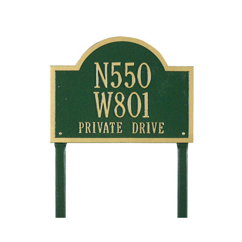 Plaque d'adresse sur 3 lignes Wisconsin, Vert et or, Oui