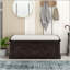 Banc de rangement avec 4 portes, tablettes réglables et coussin amovible-133331859-133331861