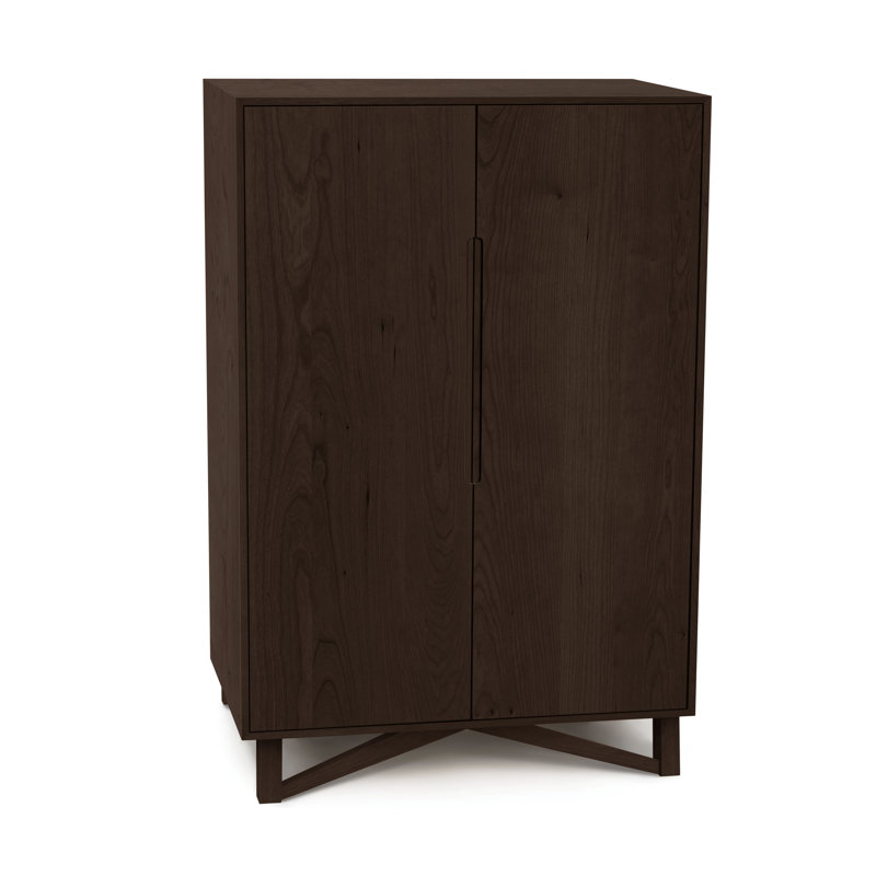 Exeter Solid Wood Bar Cabinet, Smoke Cherry