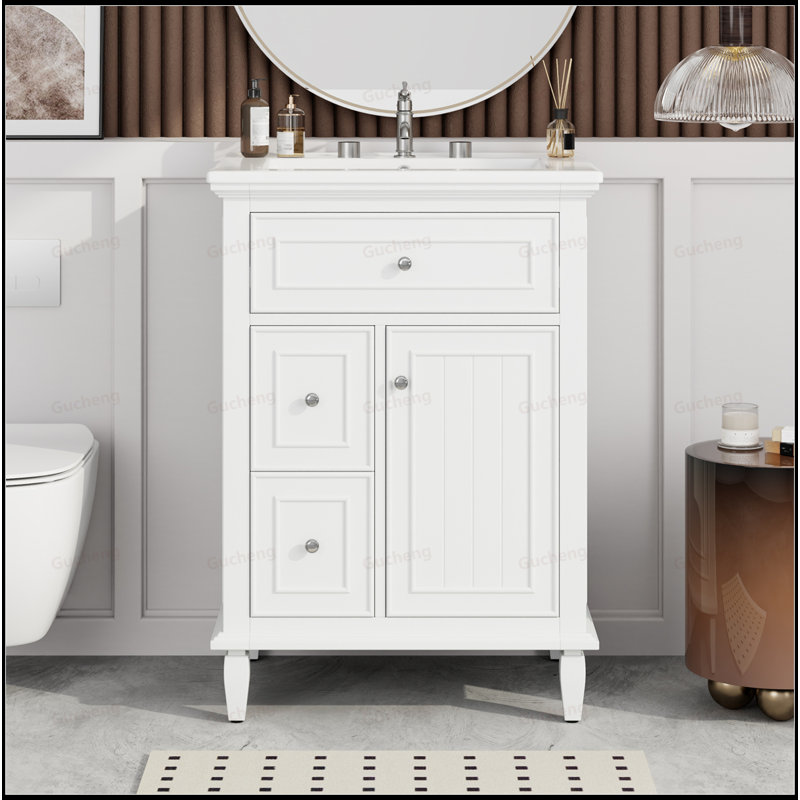 Meuble-lavabo 24 po avec lavabo, Blanc