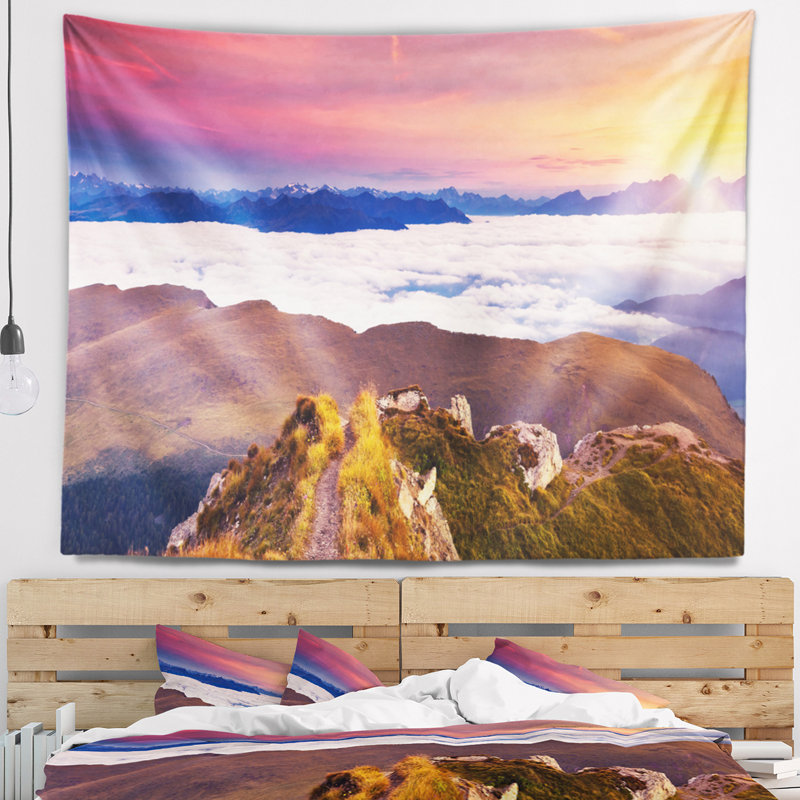 Tapisserie panorama en mer val gardena valley, H 32 po x l 39 po