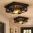 2 Pack 2-Light Matte Bronze Farmhouse Square Flush Mount Ceiling Light-136139156