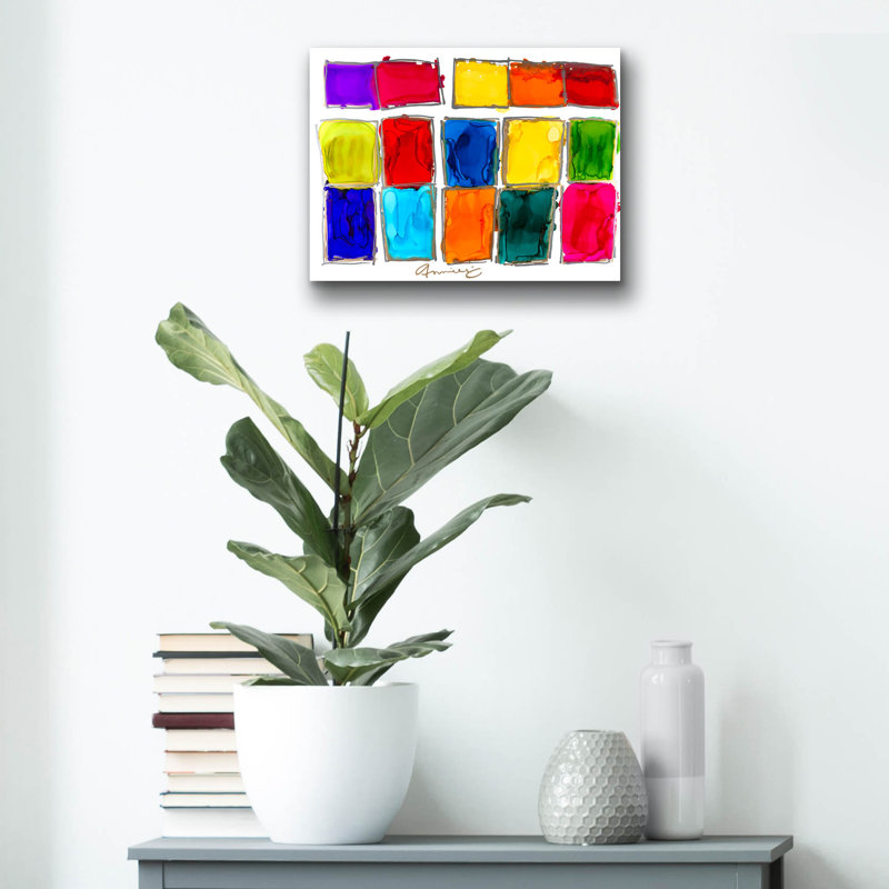 Art mural en verre Ivy Bronx, H 12 po x l 16 po x P 0,13 po