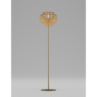 Giogali Floor Lamp Crystal Amber Matt Bronze 1 E26 Ul 1