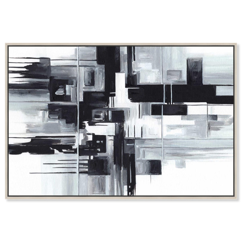 "A Silent Moment", art mural contemporain sur toile , H 31 po x l 46 po, Encadrement argenté