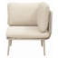 Modern Modular Sectionals Corner Chair, Beige Iron Frame Rope Patio Seat