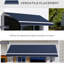 Auvent de patio bleu 10 pi x 8 pi - rétractable et à eau - avec cadre en aluminium et manivelle manuelle pour terrasse, balcon, cour