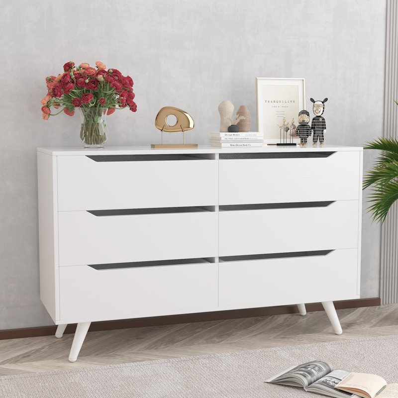 Jhelani 47.2'' W 6 - Drawer Dresser, White