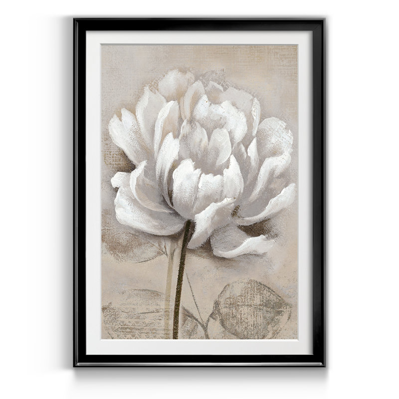 Doux blanc I - Cadre photo, reproduction d'art sur papier, Noir, H 30,5 po x l 42,5 po x P 1,5 po