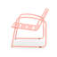 Chaise de style moderne corail, l 26,45 po x P 24,19 po, H 24,85 po, structure extérieure en métal
