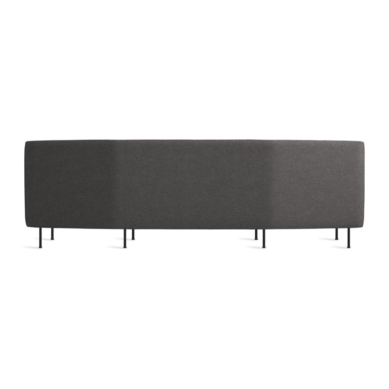 Bloke Sofa, Gabro Gray Wool Blend, 34" H x 95" W x 32" D, Oblivion