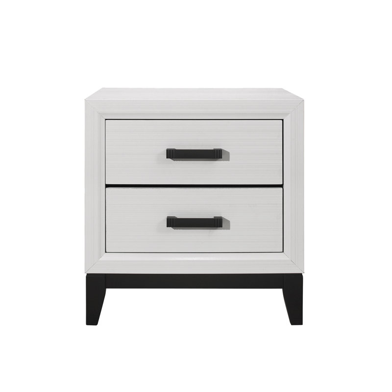 Table de chevet gris MIRAGE, Noir/gris