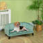 Canapé en velours pour chien avec pieds robustes en bois et coussin moelleux-261068154