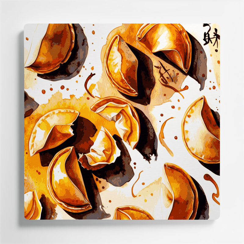 Desserts Fortune biscuits, art mural en métal beige, H 12 po x l 12 po