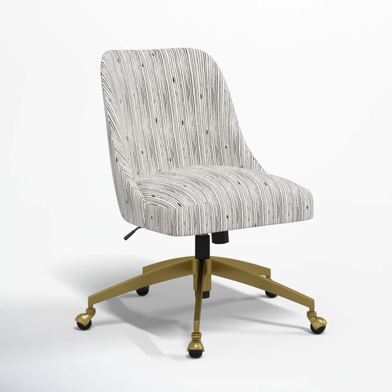 Chaise de bureau Tamieka, Encre à rayures Shibori