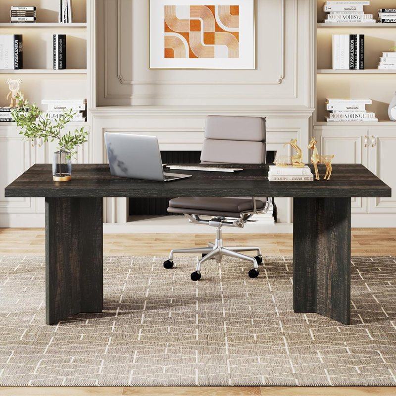 Ragusa 63-Inch Rectangle Computer Desk, Dark Grey