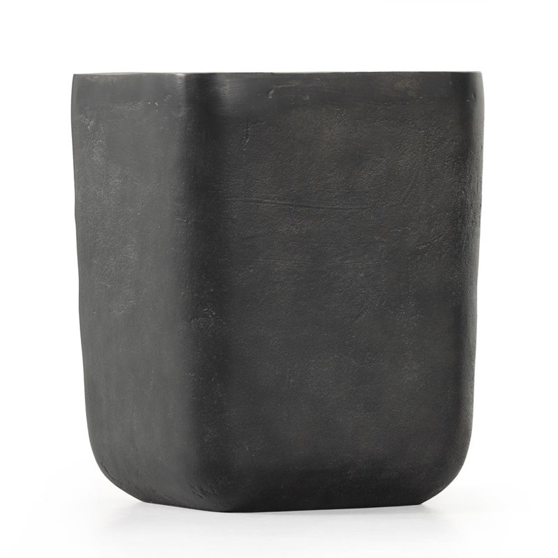 Basil Outdoor Square Side Table, Aged Gray