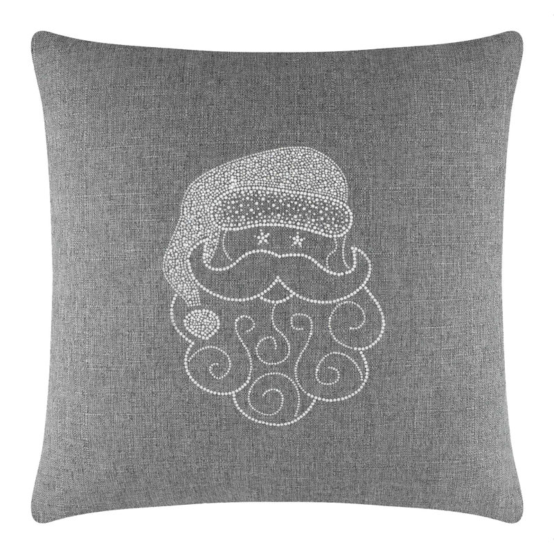 Coussin Sparkles Home Conception de Noël des Fêtes | Insertion de plumes | Lavable à la machine, Carré 20 po, Gris