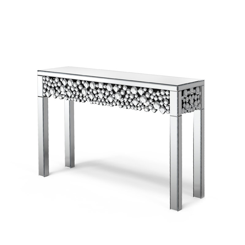 Glass Console Table With Mirror Set