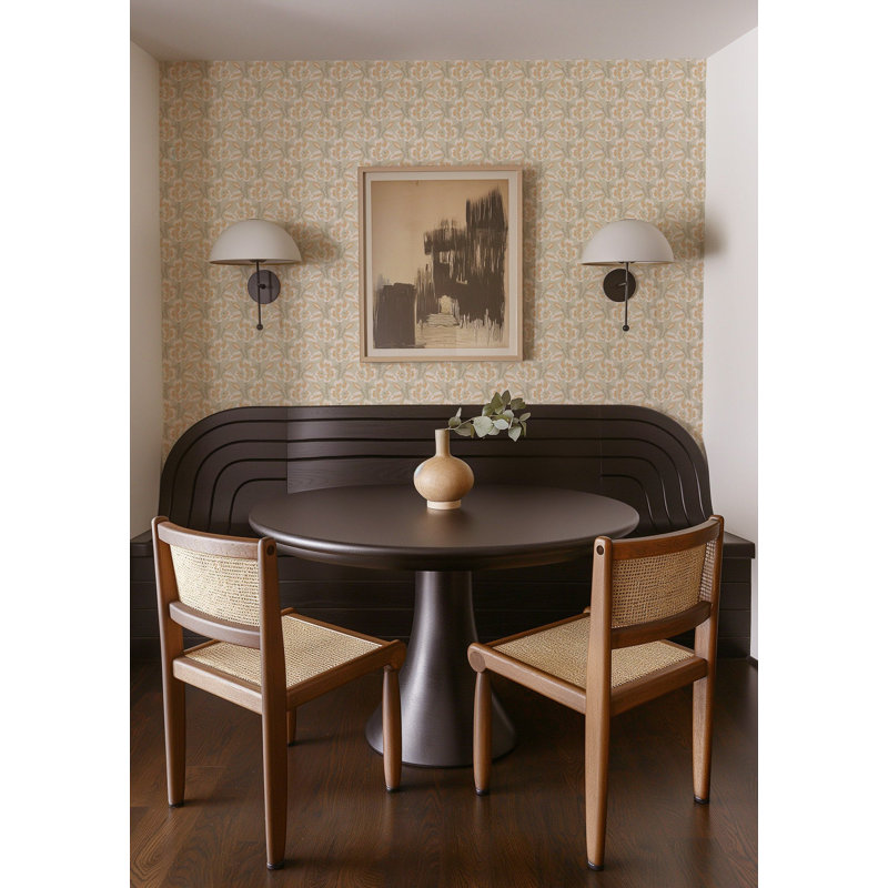 Thorn & Blossom - Wallpaper, Sunlit Apricot, Premium Paper