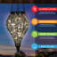 Lanterne suspendue solaire en verre transparent de 6,5 po x 23,5 po Exhart
