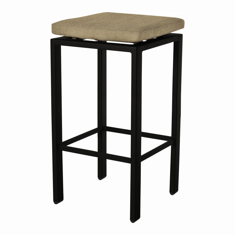 Aris Outdoor Bar Stool, Carbon Black, Sahara Cafe, 31.25"