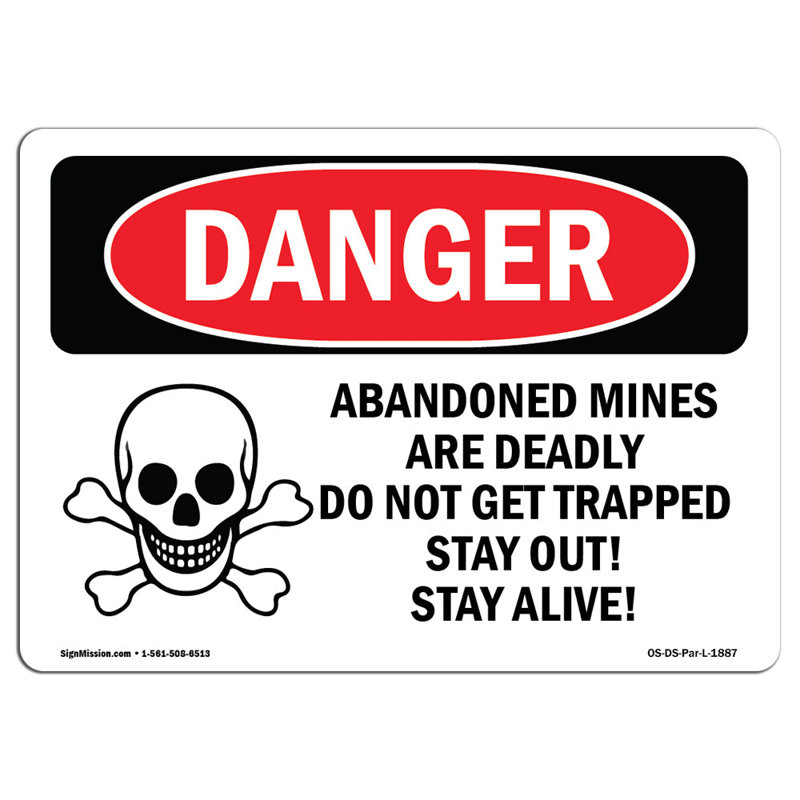 Signe de danger, H 12 po x l 18 po x P 0,1 po