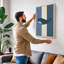 Striped Whale Minimalist - Wrapped Canvas-1448771560-1448771554