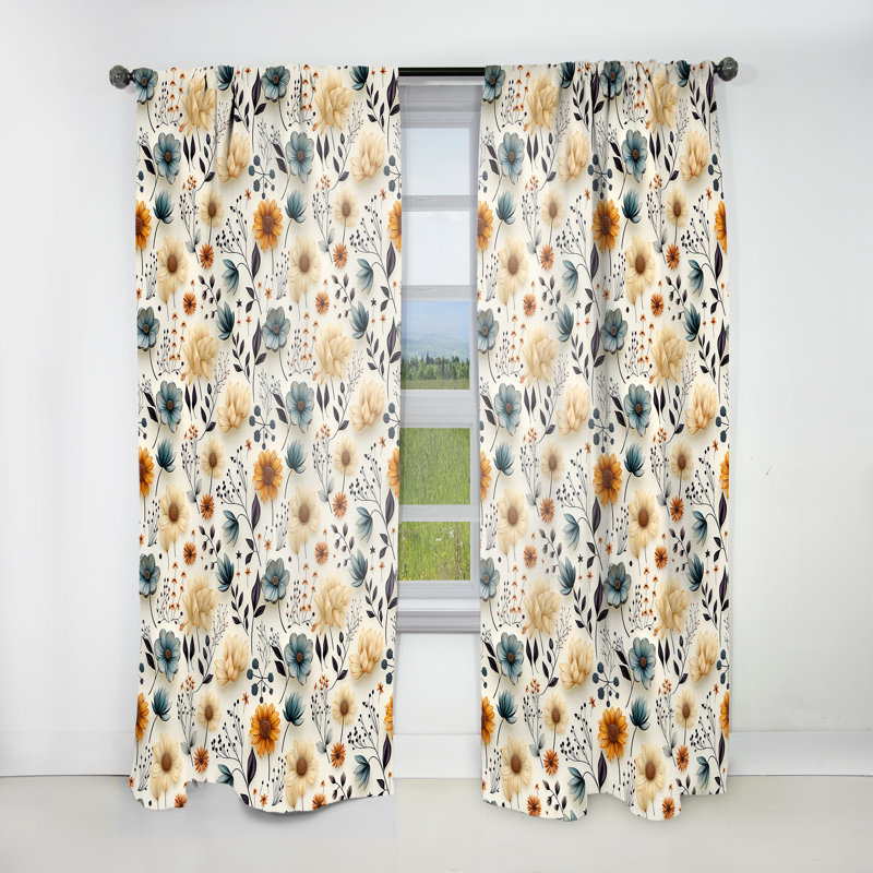 Motif bohème Botanical Nomad - rideau en velours bohémien - obscurcissant - 1 panneau, L 52 po x L 84 po