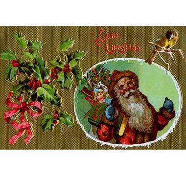 The Stupell Home Decor Collection Santa Claus Vintage Christmas Postal  Design by Melissa Hyatt LLC Floater Frame Culture Wall Art Print 25 in. x  31 in. ac-402_ffb_24x30 - The Home Depot