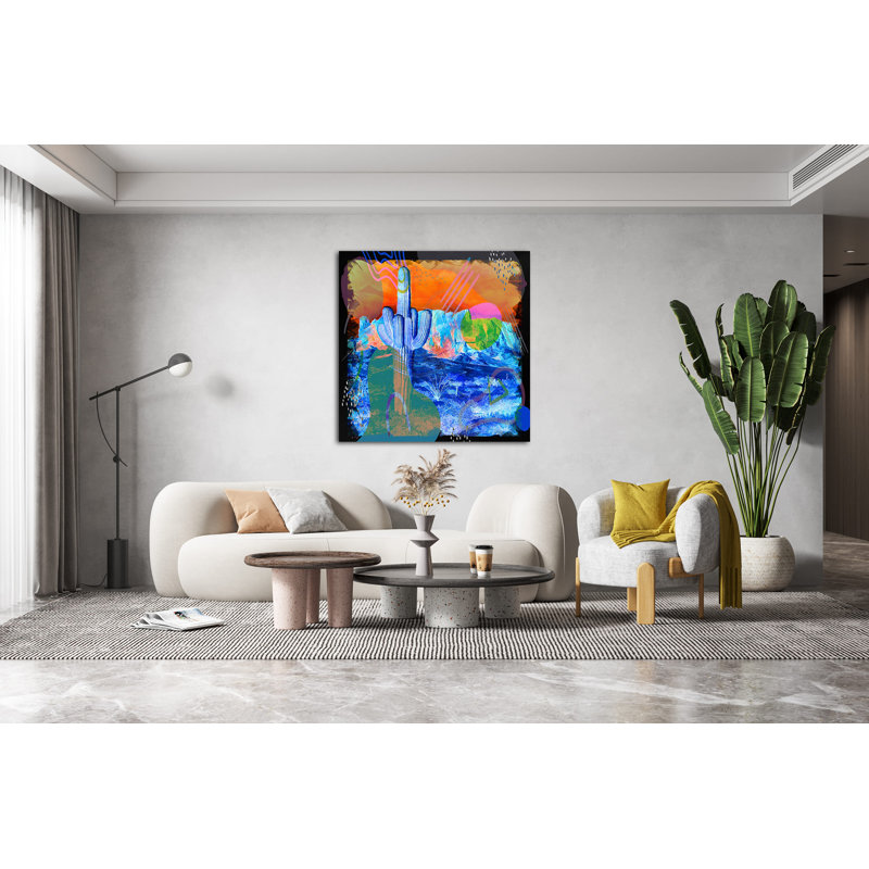 Watercolor Cactus 525 - Impression sur toile tendue, H 36 po x l 36 po x P 1,5 po