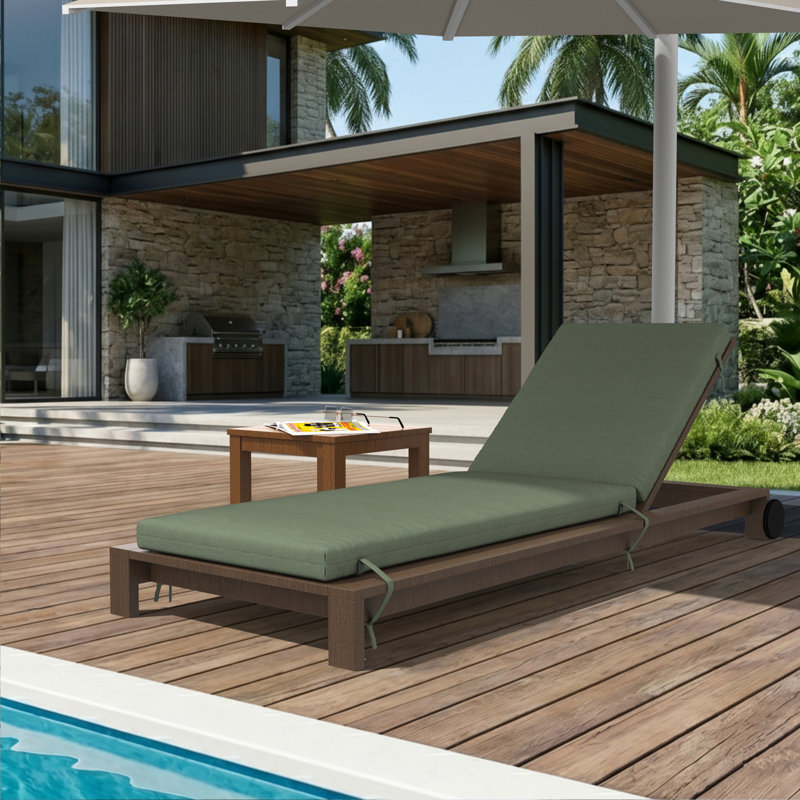 Lani Sunbrella® Outdoor Chaise Lounge Cushion, 22.5" W x 74" D, Sunbrella Bliss Aloe