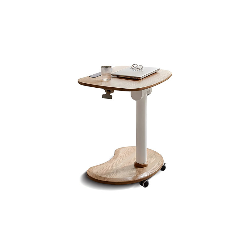 Minimalist Small Oak Mobile Height-Adjustable Desk