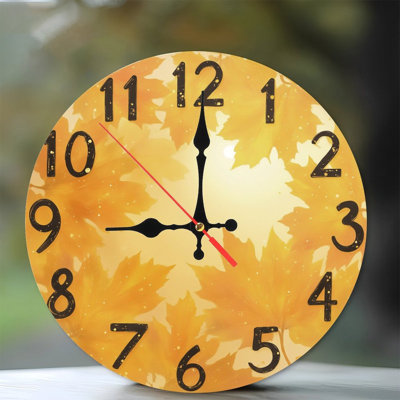 Clock Numbers On Autumn Leaves